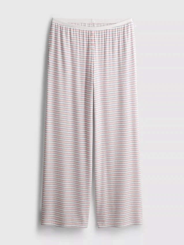 Gestreepte pyjamabroek met ribboord