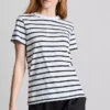 Gestreepte T-shirt met ronde hals en korte mouwen