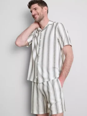 Gestrept pyjama shirt