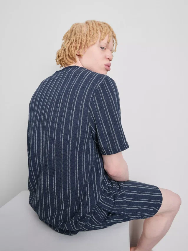 Gestreptes pyjamashirt