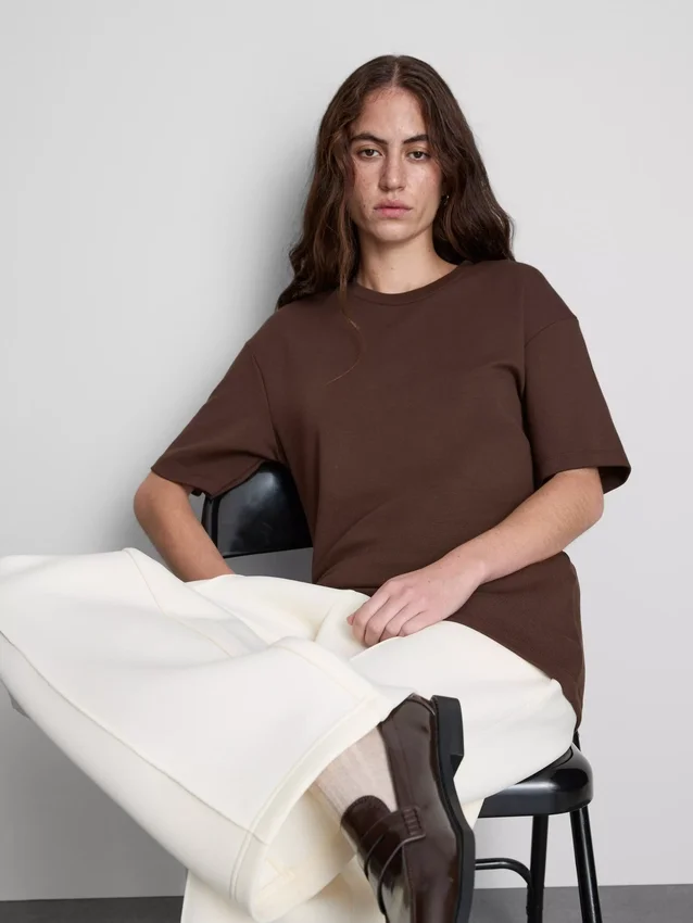 Getailleerd T-shirt van zwaar katoen