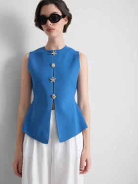 Getailleerd vest met knoopsluiting