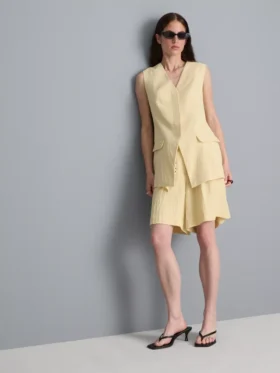 Getextureerd lang model vest