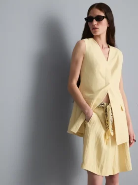Getextureerd lang model vest
