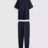 Getextureerde lange pyjama's