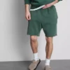 Gewassen short met elastische tailleband