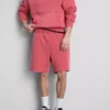 Gewassen short met elastische tailleband
