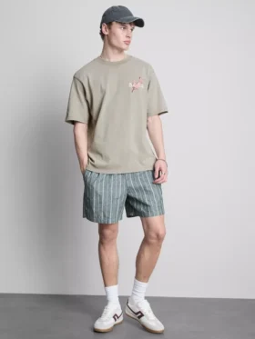 Gewassen T-shirt met Japanse print