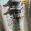 Gewassen T-shirt met Japanse print