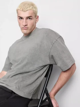 Gewassen T-shirt met korte mouwen