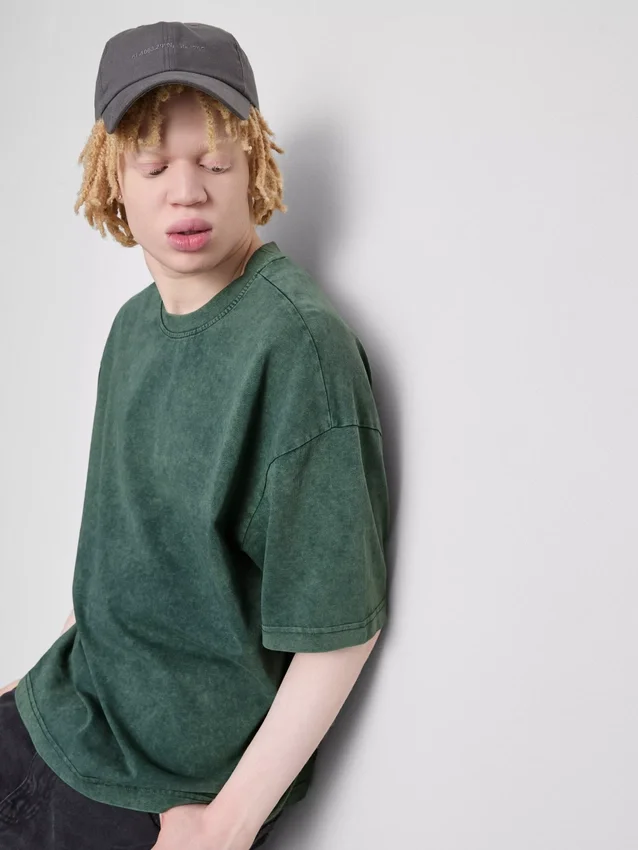 Gewassen T-shirt met korte mouwen