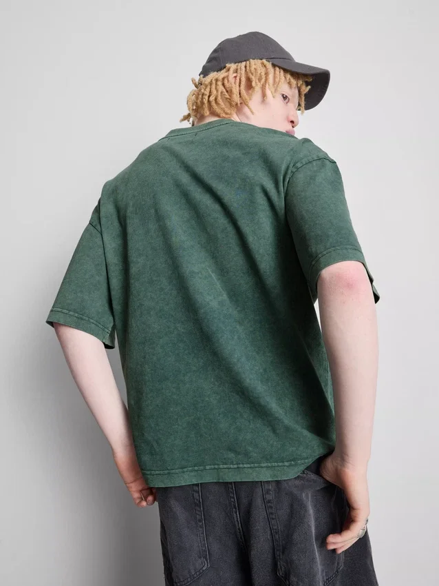 Gewassen T-shirt met korte mouwen