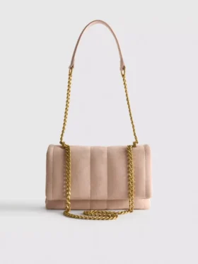 Gewatteerde crossbodytas met ketting