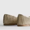 Geweven ballerina's als platte schoenen