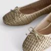 Geweven ballerina's als platte schoenen