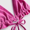 Glinsterende driehoekige bikinitop met ruches