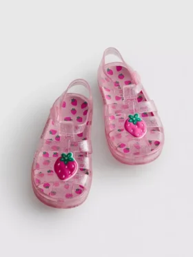 Glitter jelly-sandalen met kooiconstructie