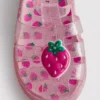 Glitter jelly-sandalen met kooiconstructie