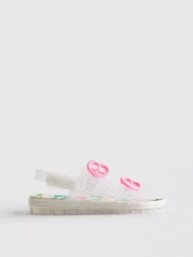 Glitter-jelly-slingback-Sandalen mit dubbele gesp