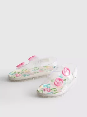 Glitter-jelly-slingback-Sandalen mit dubbele gesp