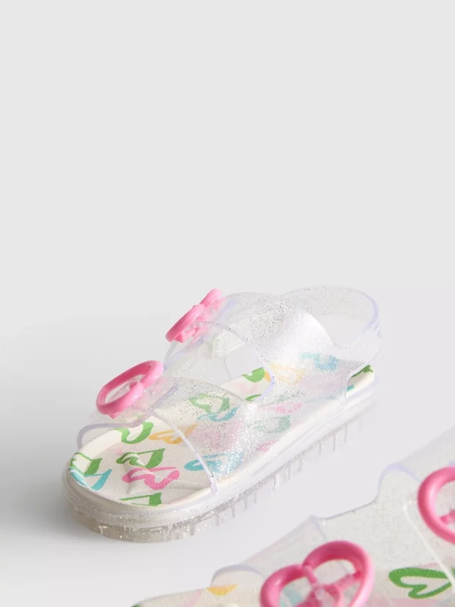 Glitter-jelly-slingback-Sandalen mit dubbele gesp