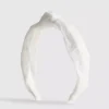 Haarband met knoop in broderie anglaise