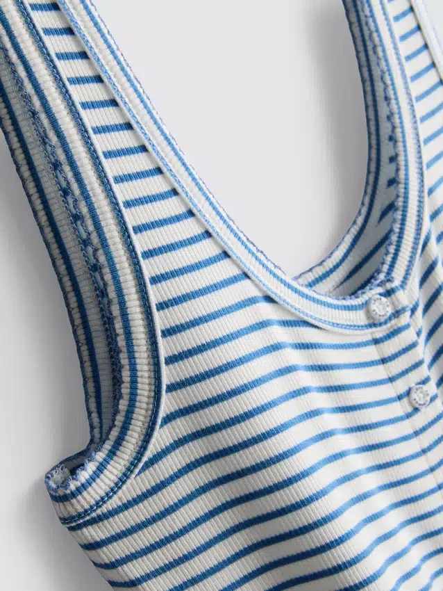 Heerlijk om in te luieren: geribde gestreepte pyjama-cami