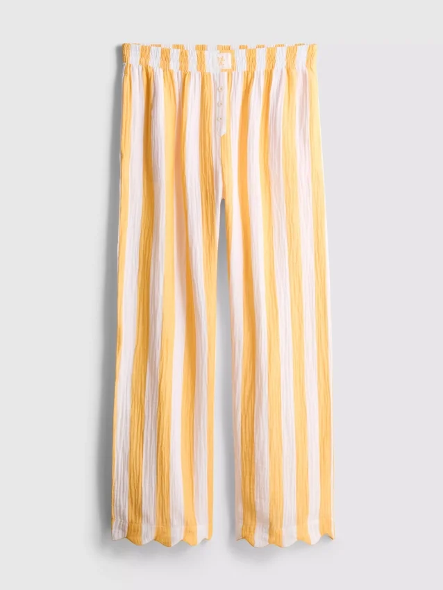 Heerlijke pyjamabroek met rechte pijpen en ruches