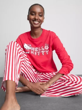 Hello Kitty gestreepte pyjamaset