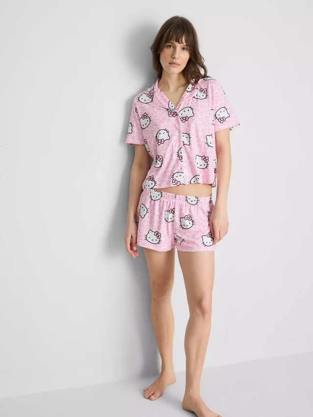 Hello Kitty korte boyfriend-pyjama's