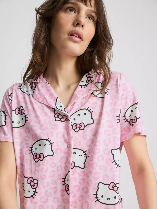 Hello Kitty korte boyfriend-pyjama's