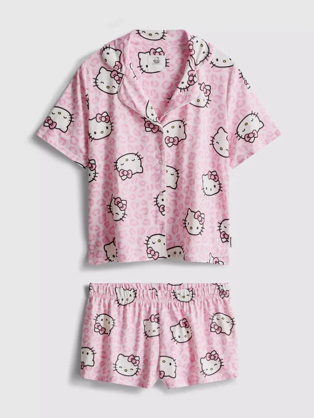 Hello Kitty korte boyfriend-pyjama's