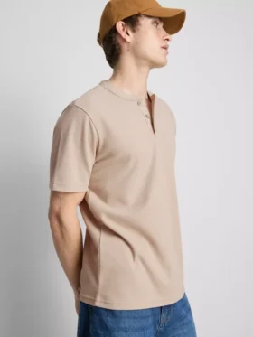 Henley-overhemd met textuur