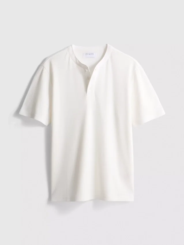 Henley-overhemd met textuur
