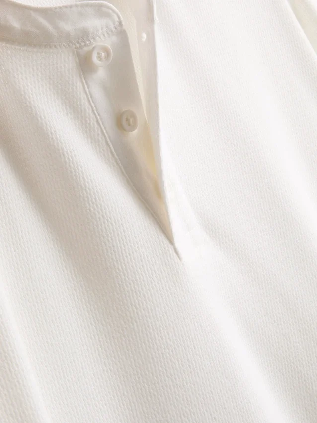 Henley-overhemd met textuur