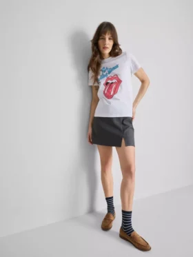 Het katoenen T-shirt met Rolling Stones-print