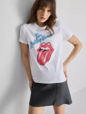 Het katoenen T-shirt met Rolling Stones-print