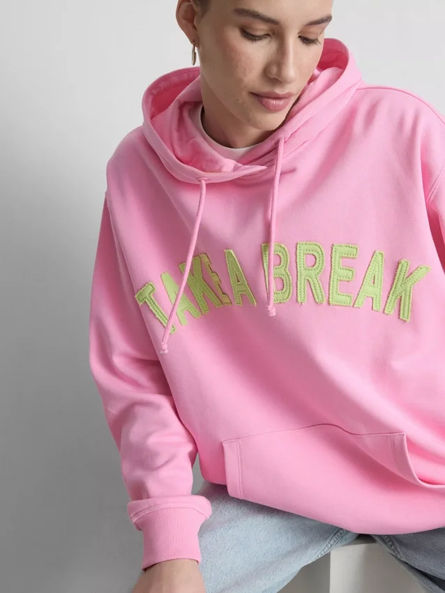 Hoodie met collegiale print, rijk aan katoen