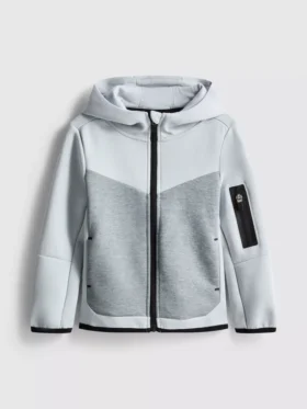 Hoodie met gelijmde ritssluiting