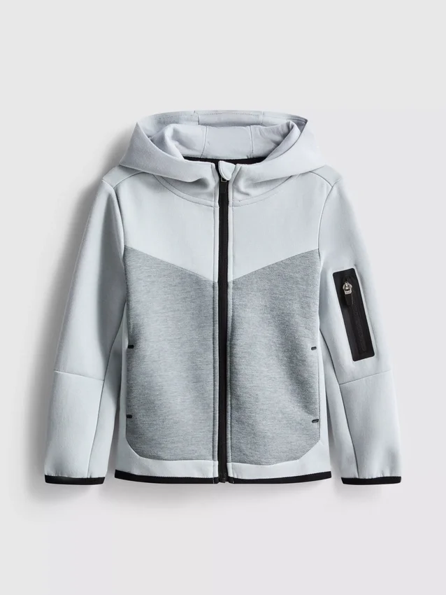 Hoodie met gelijmde ritssluiting