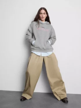 Hoodie met print van katoenmix