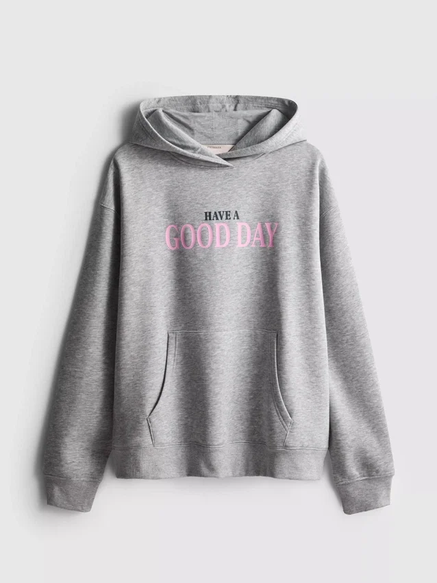 Hoodie met print van katoenmix