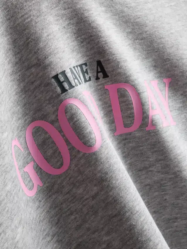 Hoodie met print van katoenmix