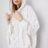Hoodie met ritssluiting en bloemenprint, rijk aan katoen