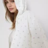 Hoodie met ritssluiting en bloemenprint, rijk aan katoen