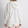 Hoodie met ritssluiting en bloemenprint, rijk aan katoen