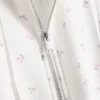 Hoodie met ritssluiting en bloemenprint, rijk aan katoen