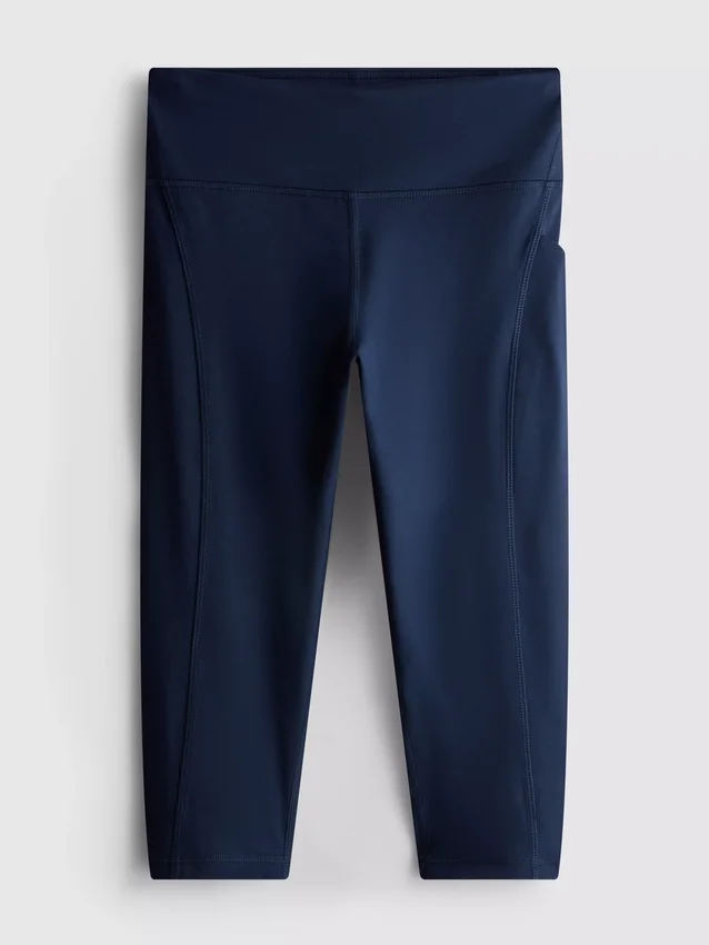 Hooggetailleerde, soepele, ondersteunende sportcapri-legging