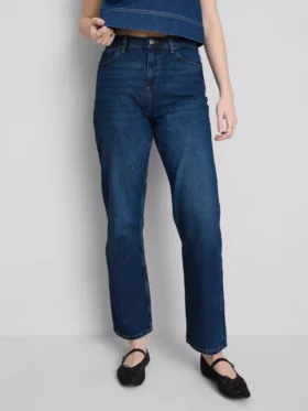 Jeans met hoge taille en rechte pijpen