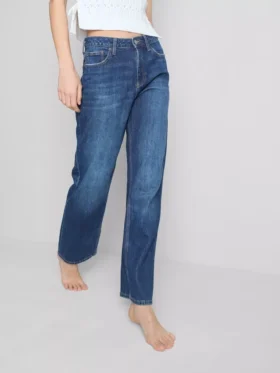Jeans met hoge taille en rechte pijpen